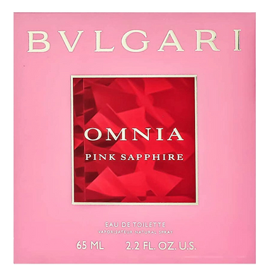 Bvlgari-Omnia-Pink-Sapphire-pinke-Verpackung-mit-roter-quatratische-Schrift-in-der-Mitte-das-Logo-ist-oben