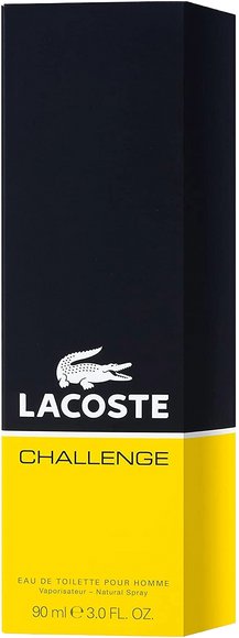 Lacoste-Challenge-längliche-Verpackung-unten-gelb-oben-schwarz-mit-dem-Lacoste-Schriftzug