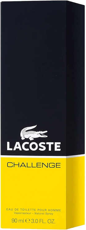 Lacoste-Challenge-längliche-Verpackung-unten-gelb-oben-schwarz-mit-dem-Lacoste-Schriftzug